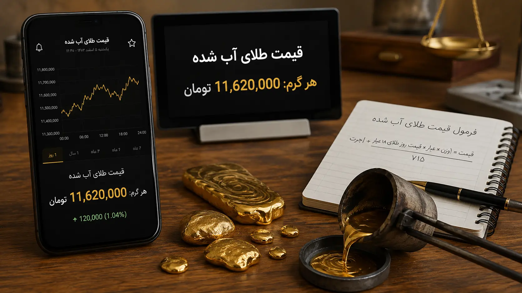 قیمت طلای آب شده در سال 1405