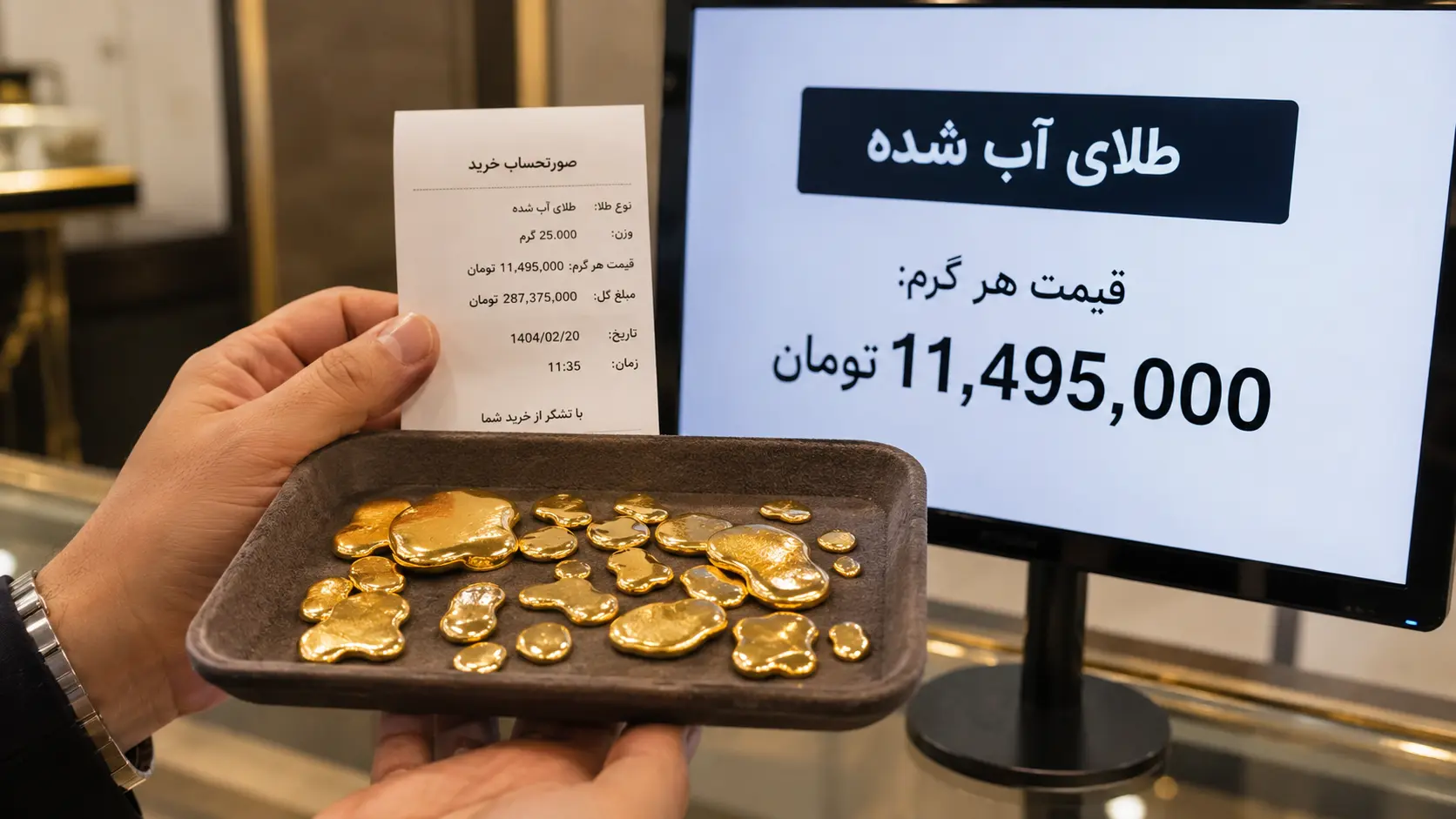محاسبه قیمت طلای آب شده