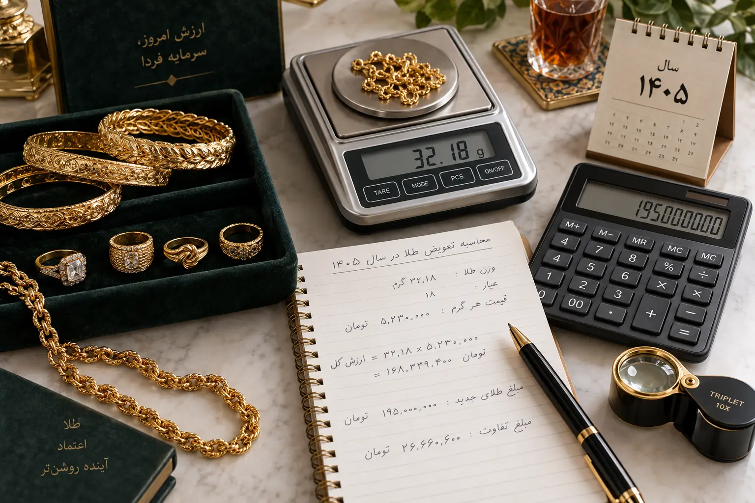 فرمول محاسبه تعویض طلا